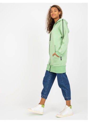 Zelená predĺžená mikina