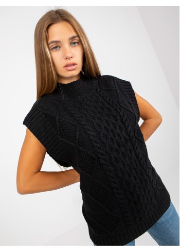 Čierna pletená vesta