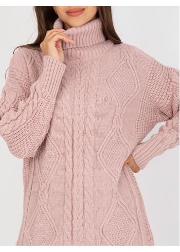 Púdrovo ružový dlhý rolák