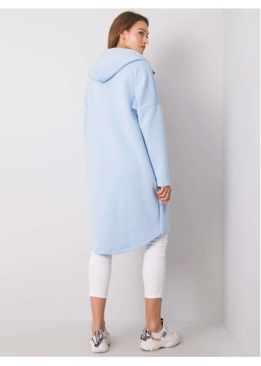 Svetlomodrá predĺžená mikina