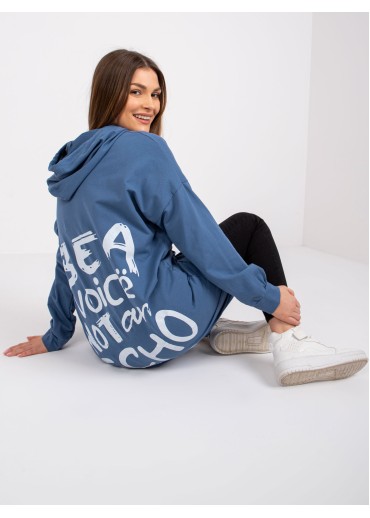 Svetlomodrá predĺžená mikina