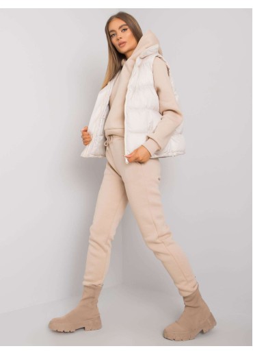 Béžovo hnedá tepláková súprava s vestou