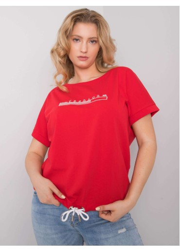 Červené one size tričko s výšivkou