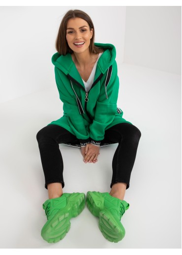 Zelená asymetrická mikina