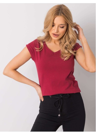 Bordovo červené basic tričko