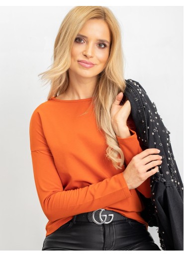 Oranžové basic tričko s dlhým rukávom