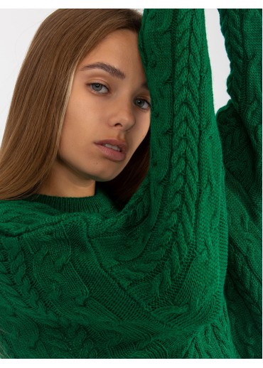 Zelený predĺžený sveter