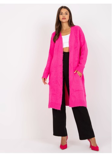 Neónovo ružový kardigán