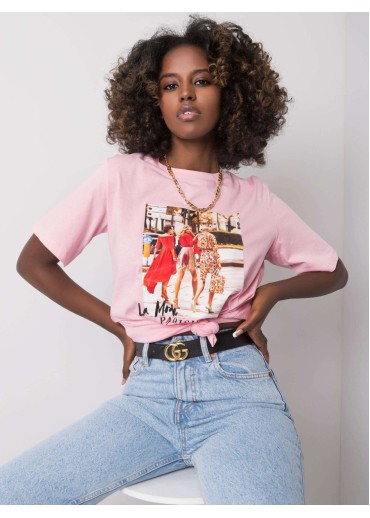 Ružové bavlnené tričko