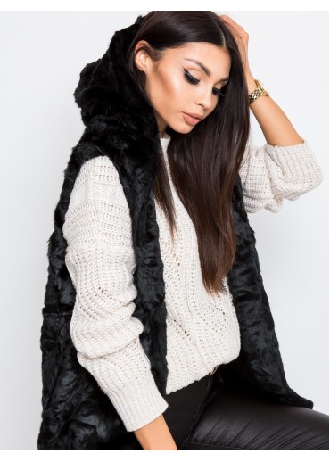 Čierna hebká vesta