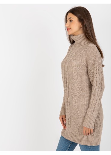 Béžovo hnedý dlhý rolák