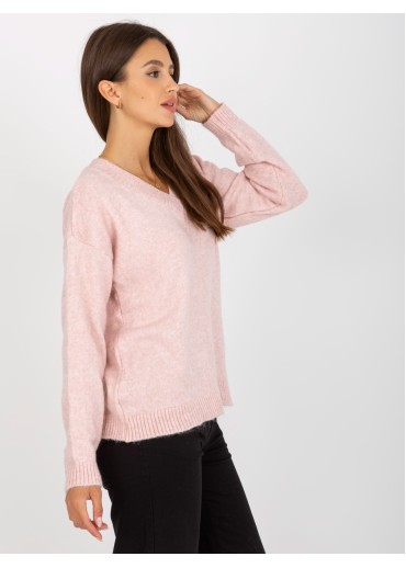 Púdrovo ružový pulóver