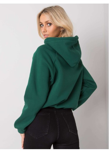 Tmavozelená mikina s kapucňou