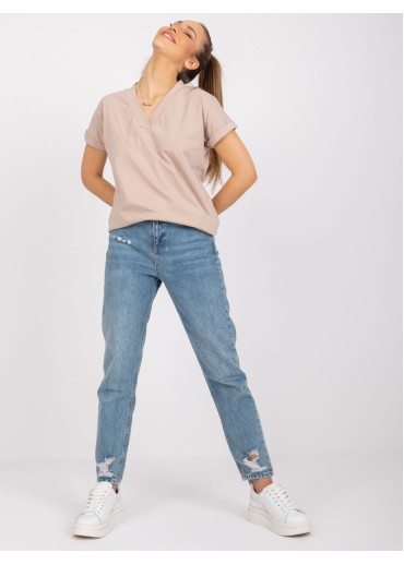 Béžovo hnedé basic tričko