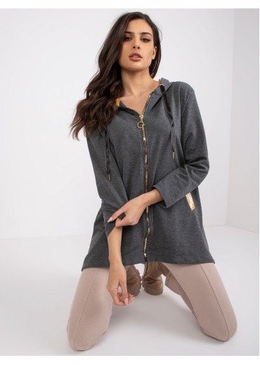 Tmavosivá asymetrická mikina