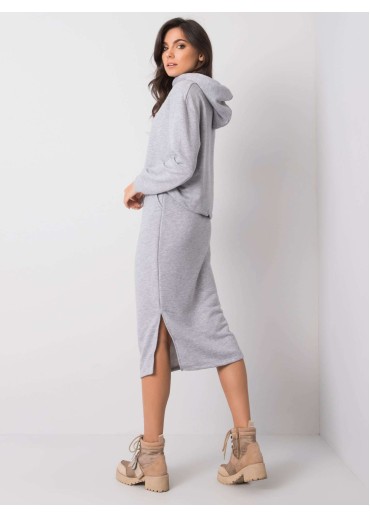 Sivá teplákova súprava so sukňou