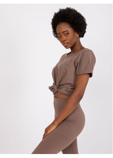 Béžovo hnedé basic tričko