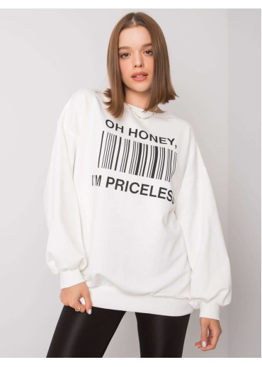 Smotanovo biela mikina s potlačou