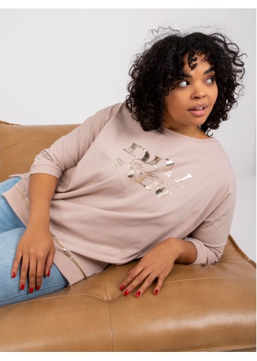 Béžovo hnedé tričko s 3/4 rukávom