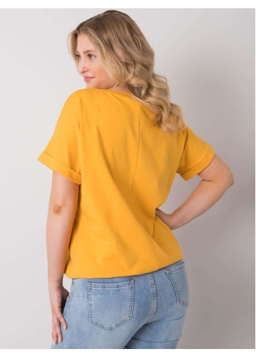 Žlté one size tričko s výšivkou