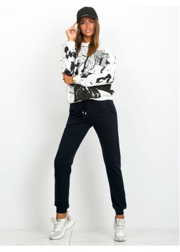 Tmavomodré basic tepláky