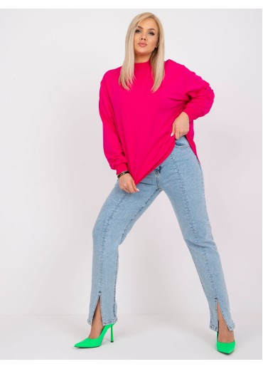 Fuchsiovo ružová bavlnená mikina