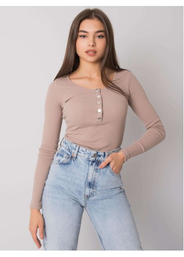 Béžovo hnedé tričko s dlhým rukávom