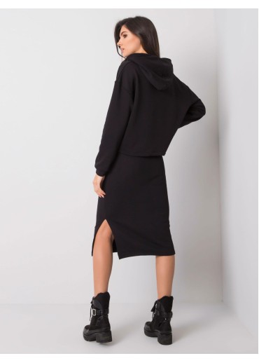 Čierna teplákova súprava so sukňou