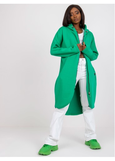 Tmavozelená predĺžená mikina