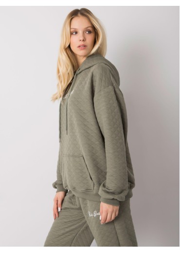 Khaki zelená mikina s kapucňou