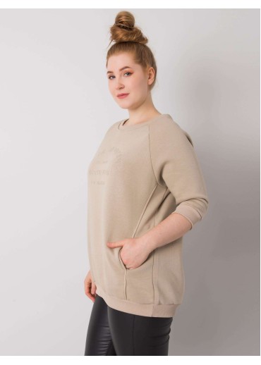 Béžovo hnedá pohodlná mikina