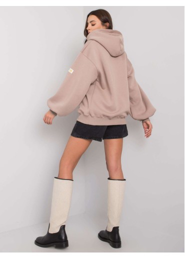 Béžovo hnedá mikina s kapucňou