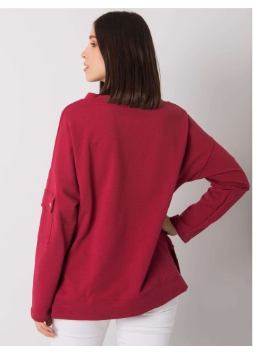 Bordovo červená mikina