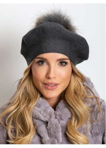 Tmavosivá čiapka - baretka