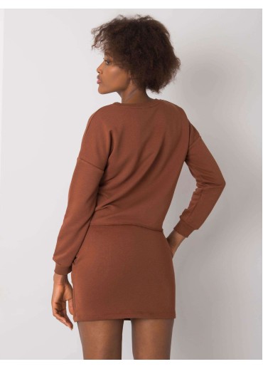 Hnedá teplákova súprava so sukňou