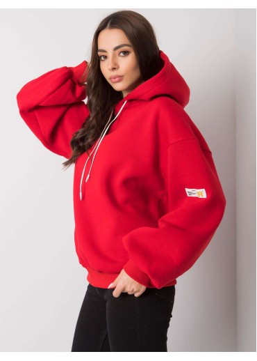 Červená mikina s kapucňou