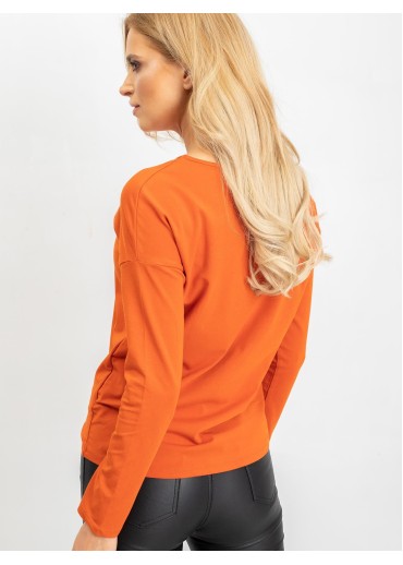 Oranžové basic tričko s dlhým rukávom