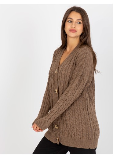 Hnedý sveter na gombíky