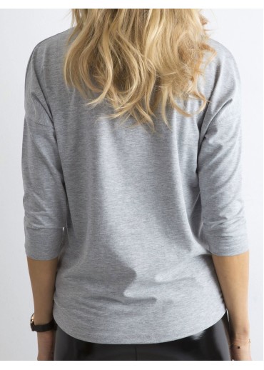 Sivé tričko s 3/4 rukávom