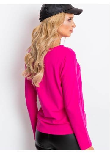 Fuchsiovo ružové basic tričko s dlhým rukávom