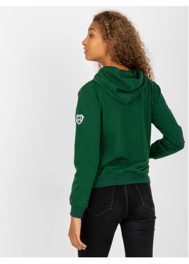 Tmavozelená mikina s kapucňou