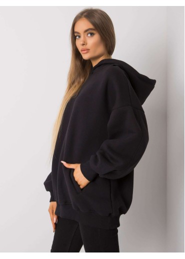 Čierna basic mikina s kapucňou