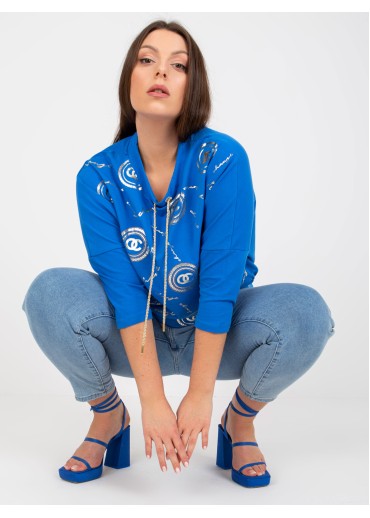 Modré tričko s potlačou