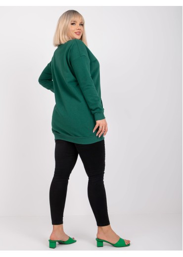 Tmavozelená predĺžená mikina