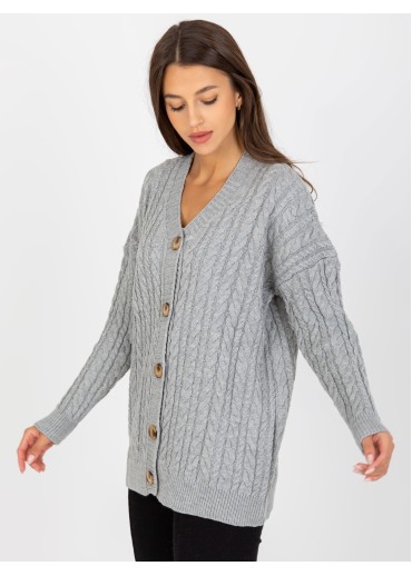 Sivý sveter na gombíky
