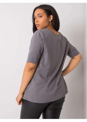 Tmavosivé bavlnené tričko over size