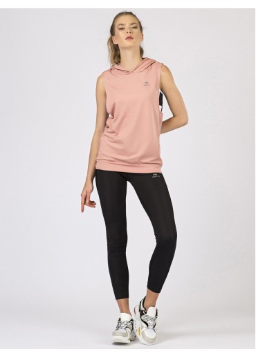 Tmavopúdrovo ružové tričko s kapucňou