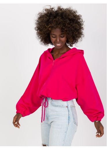 Fuchsiovo ružová krátka mikina