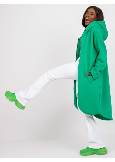 Tmavozelená predĺžená mikina