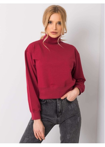 Bordovo červená mikina s rolákom